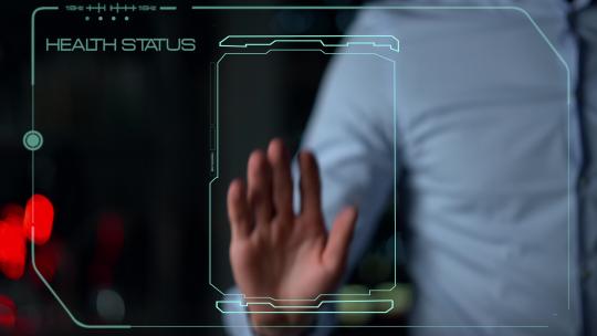 手掌指纹扫描 个人健康数据4K