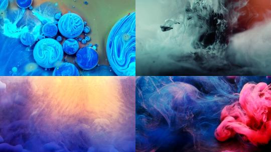 【合集】墨水水下爆炸油漆抽象彩色视频素材模板下载