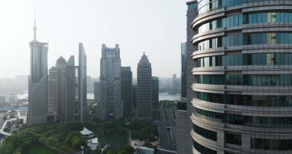 上海城市摩天大楼写字楼航拍
