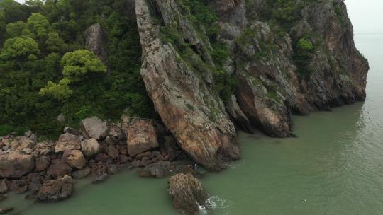 航拍浙江台州玉环市海滨风景