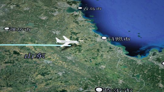 卫星地图北京到杭州飞机路线模板