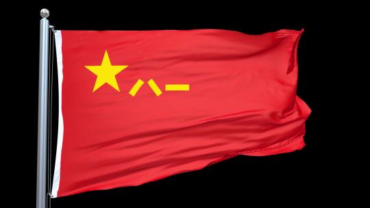 八一军旗旗帜飘扬