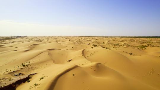 沙漠航拍无人区荒漠黄昏荒凉戈壁