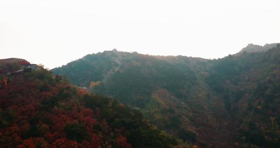 航拍北京慕田峪长城深秋秋季景色