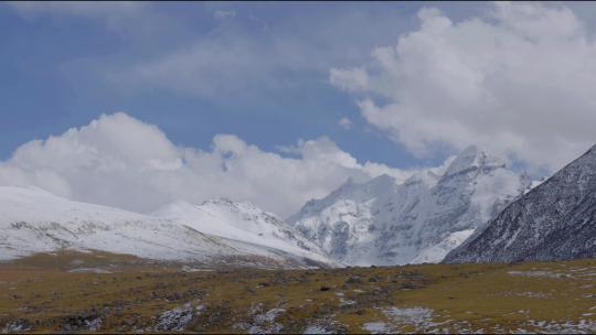 青藏高原西藏雪山延时 雪山