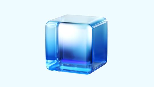 小球立方体转换玻璃透明蓝色