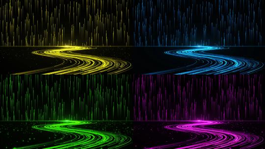 四款4K粒子河流背景AE模板