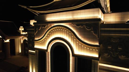 内蒙古兴安盟乌兰浩特乌兰牧骑宫城市夜景视频素材模板下载