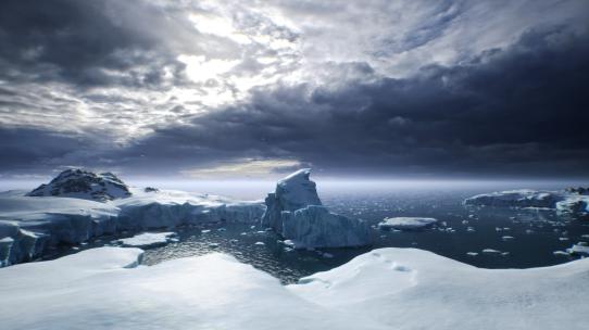 北极南极冰川岛屿雪山极地科考站冰岛风光