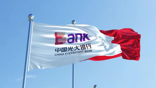中国光大银行旗帜视频素材模板下载