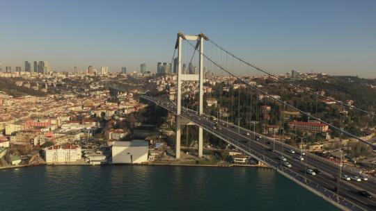 博斯普鲁斯海峡大桥航拍视频