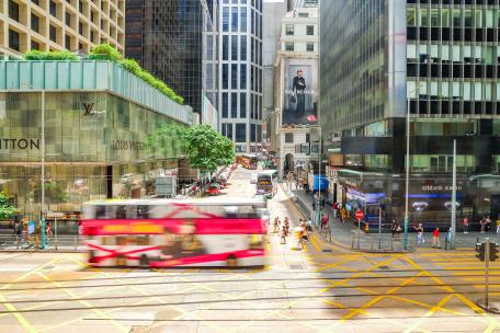 香港中环路口车流延时摄影高清在线视频素材下载