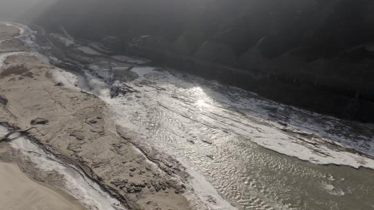 冬季河流与瀑布高清在线视频素材下载