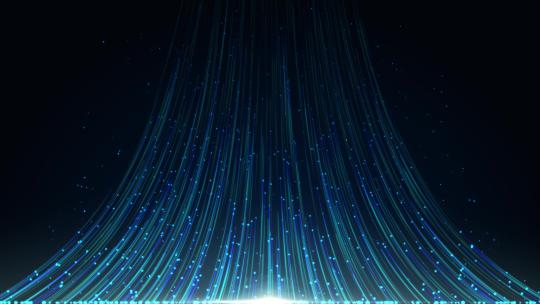 蓝色光线粒子上升视频