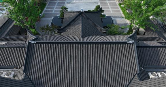 俯瞰传统中式合院建筑园林