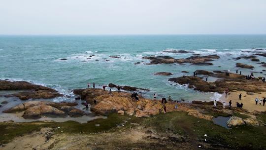 海南省文昌市木兰湾航拍海岸线风景