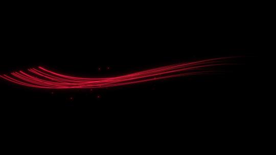 红色 唯美光线 粒子线条 光条 起伏线条视频素材模板下载