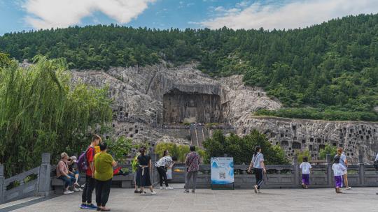 大范围延时摄影洛阳市龙门石窟