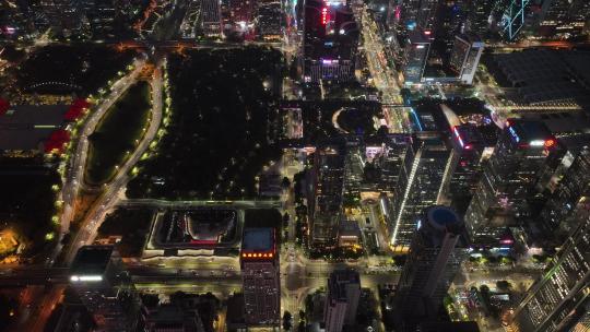 4K深圳福田区CBD夜景航拍