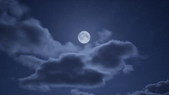 夜晚十五的月亮