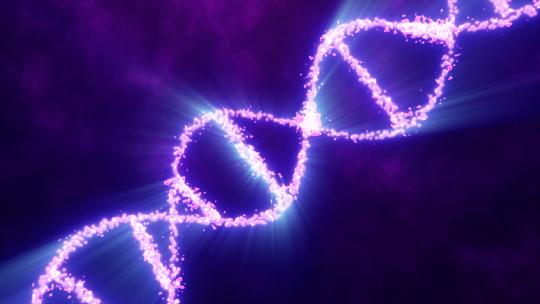 紫色发光能量螺旋 dna 科学医学背景4K