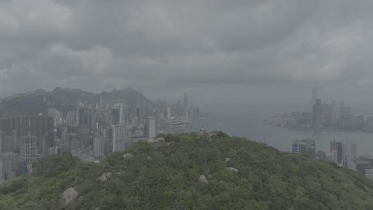 LOG格式香港宝马山红香炉峰航拍香港大景