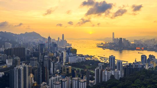 香港大范围航拍延时4K