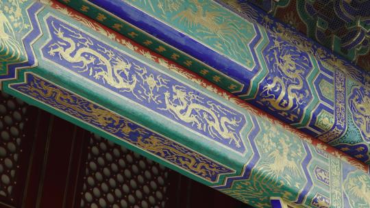 北京故宫博物院房梁画廊素材视频素材模板下载