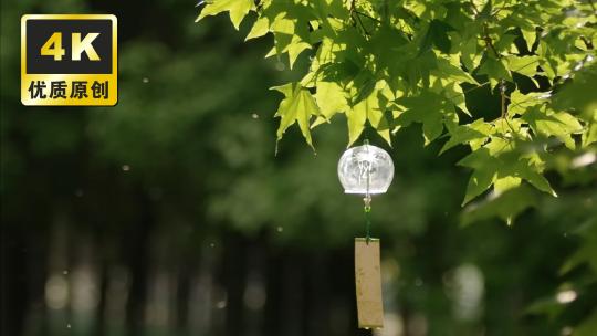 风铃随风摆动 小清新 阳光下的风铃