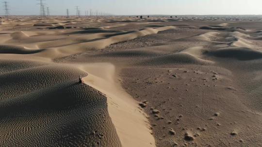 航拍沙漠的景象视频素材模板下载