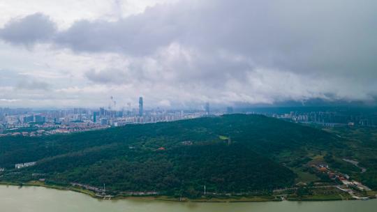 航拍广西南宁青秀山5A景区移动延时摄影