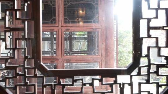 中国传统苏州园林古典建筑花窗视频素材模板下载