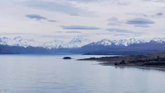 库克山 Lake Pukaki 2 航拍延时高清在线视频素材下载