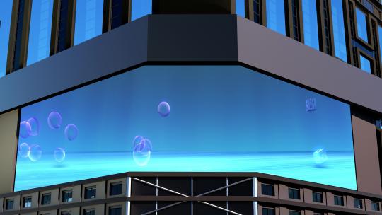 蓝色泡泡裸眼3d（可定制）视频素材模板下载