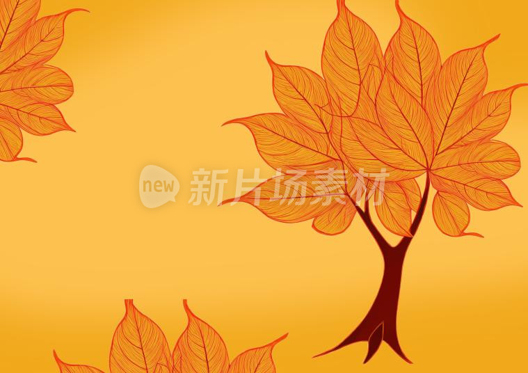 秋天树叶金色年华背景图