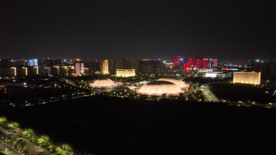 淄博海岱楼夜景航拍