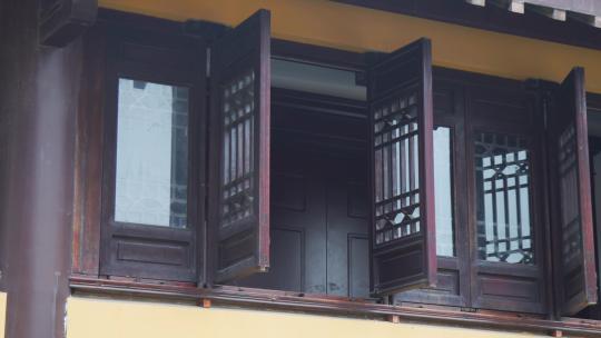 寺庙建筑门窗木材材料特写