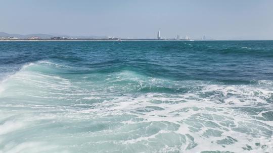 航拍海浪海水浪花