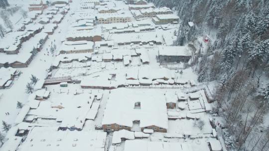 中国黑龙江雪乡航拍