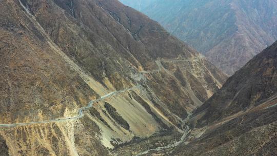 4K西藏觉巴村318国道线山路航拍1