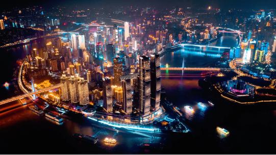 最新重庆夜景大范围延时摄影旅游宣传片航拍