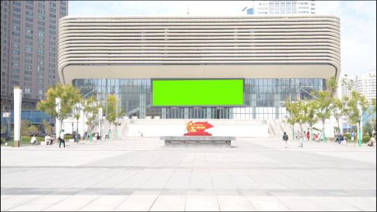 4k体育馆户外大屏的数字营销广告牌绿幕抠像高清AE视频素材下载