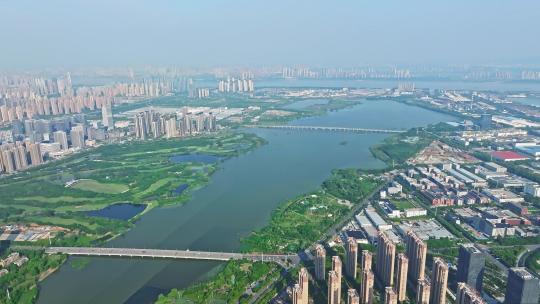 武汉南太子湖全景环绕镜头视频素材模板下载