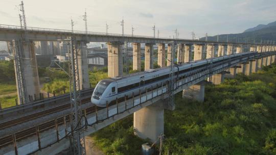 航拍中国高铁动车和谐号复兴号合集