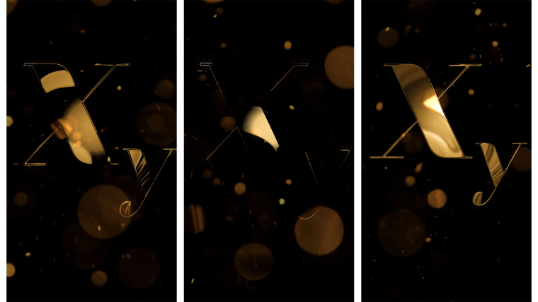 暗调竖屏高级奢华黄金质感企业logo展示