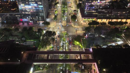 4K深圳福田区CBD城市夜景航拍视频素材模板下载