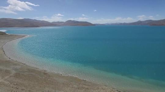 西藏拉萨羊卓雍措湖航拍视频素材模板下载