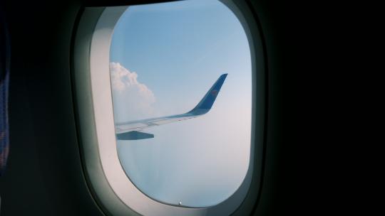 飞机窗外 风景视频素材模板下载