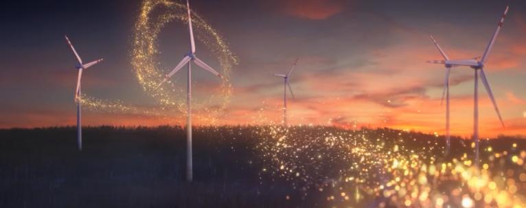 新能源能量粒子风车4K