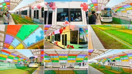 广州海珠1号有轨电车高清在线视频素材下载